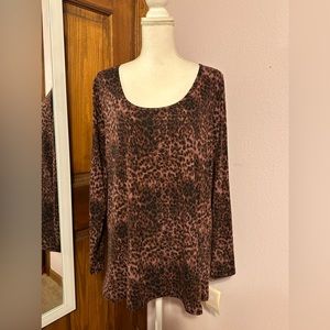 LulaRoe Lynnae Animal Print Top XL